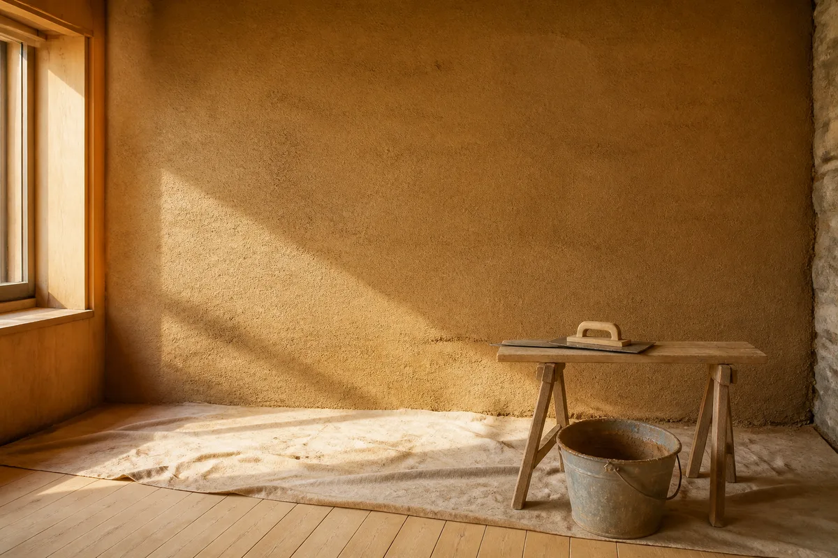 Enduit terre crue en intérieur : recette, pose et prix