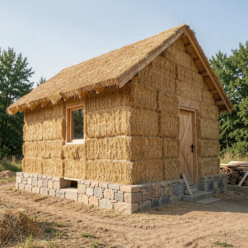 Soubassement d'une maison paille : protéger le pied de mur
